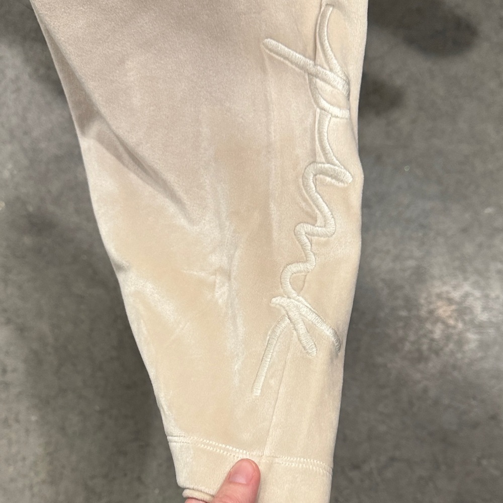 PINK Victoria's Secret Cream Drawstring Lounge Pants - Picture 2 of 2